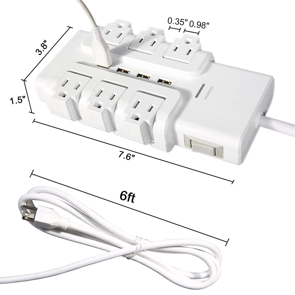 6 Outlet Surge Protector with 4 USB Ports K96564
