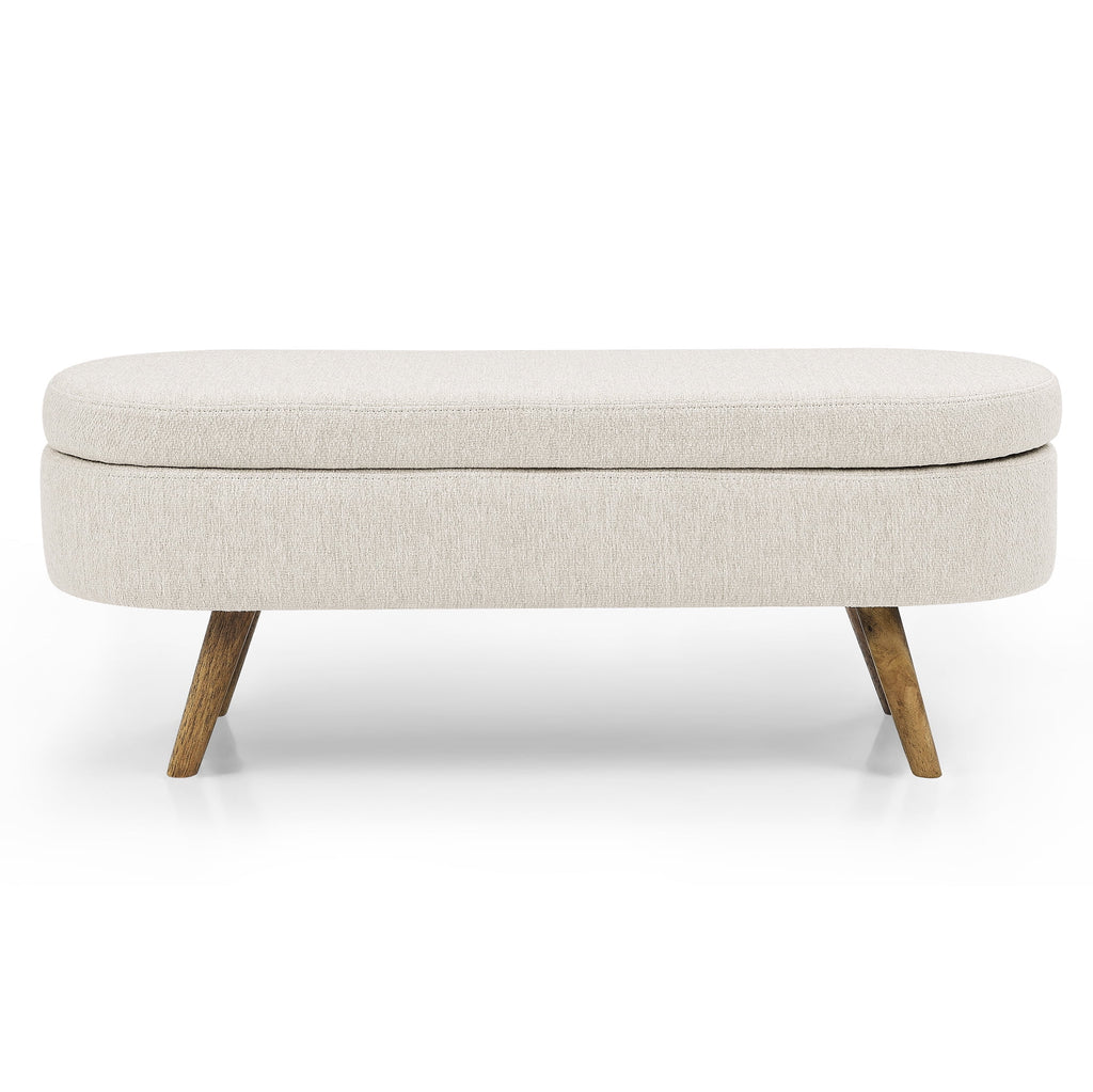 Oval Storage Bench with Rubber Wood Legs H1680
