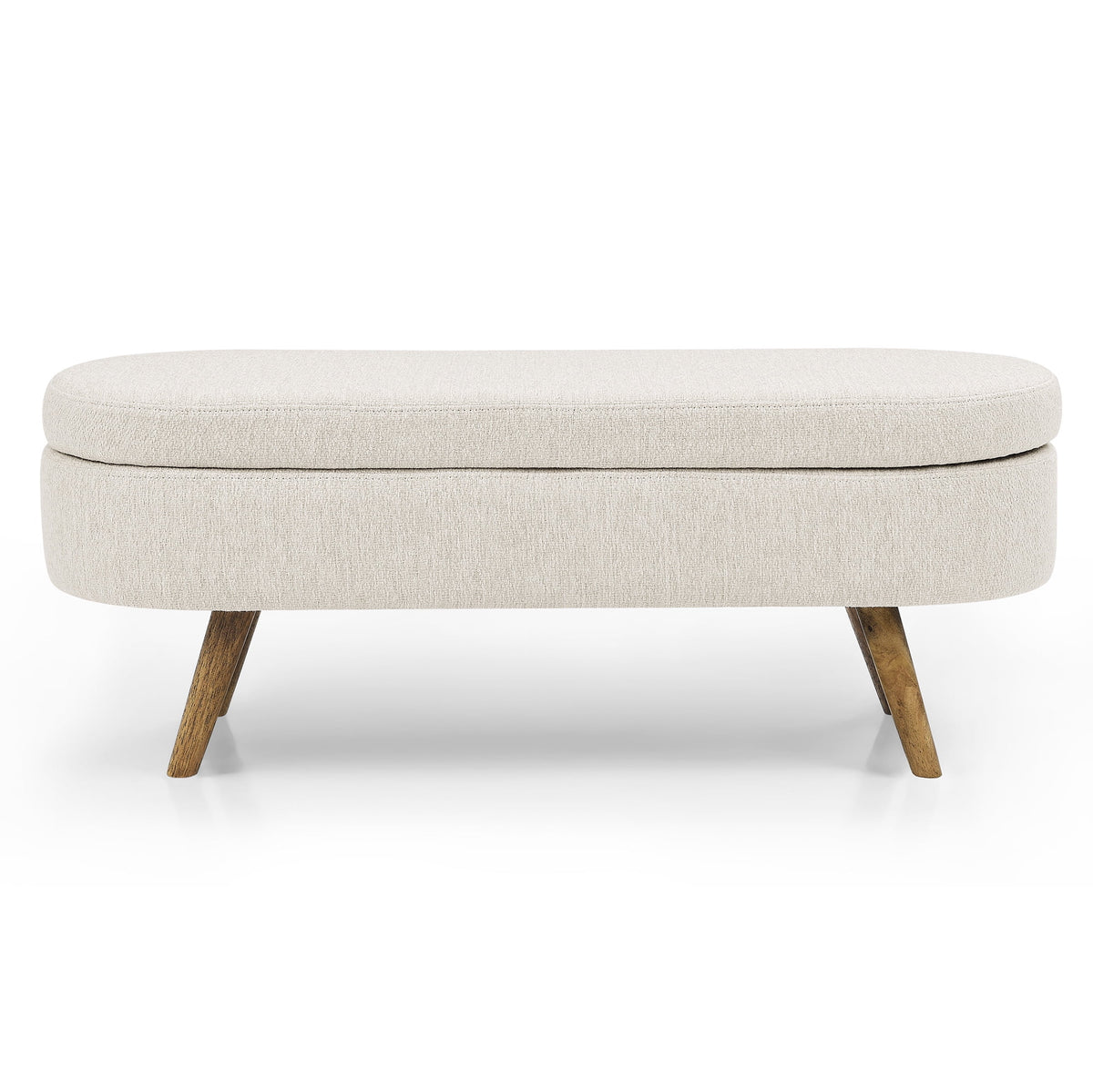 Oval Storage Bench with Rubber Wood Legs H1680