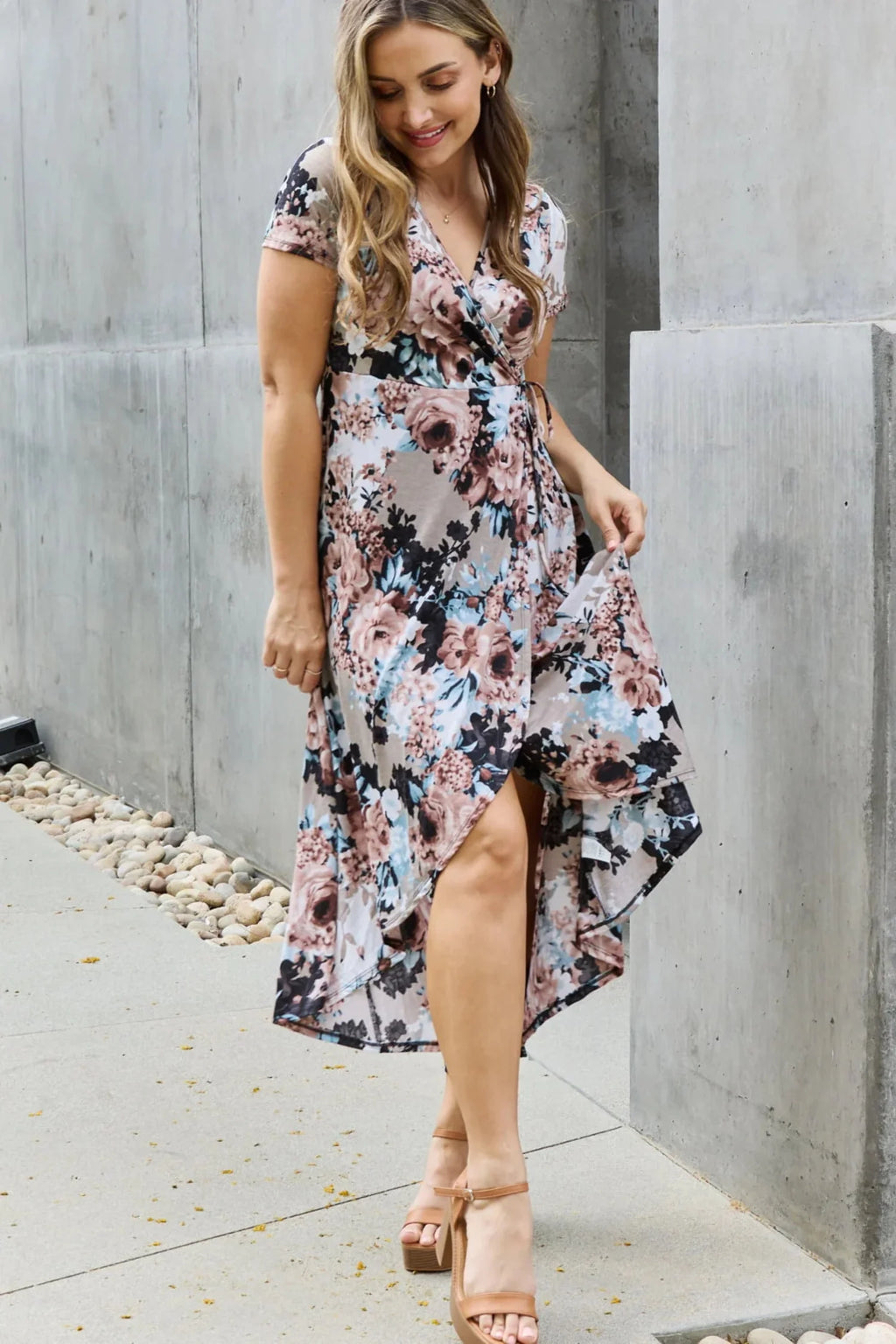 Floral Maxi Wrap Dress X573