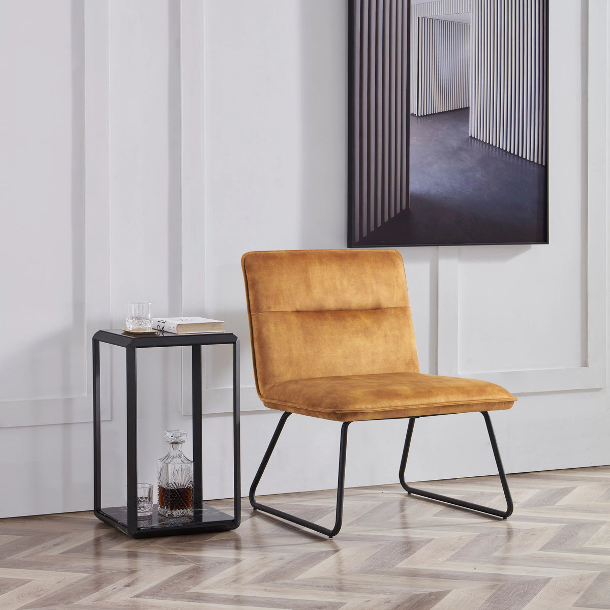 Beige Fabric Accent Chair K7821