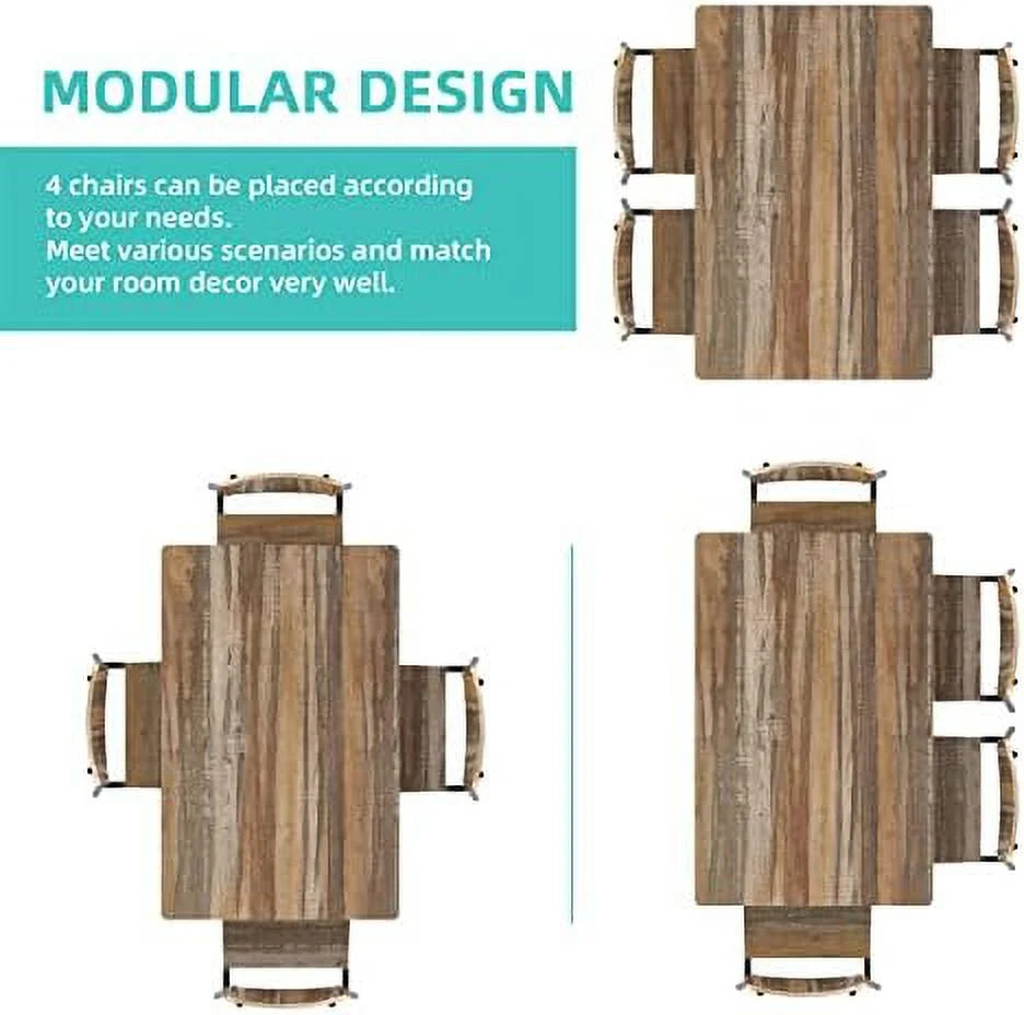 6 Piece Dining Table Set with 4 Chairs and Bench D35854