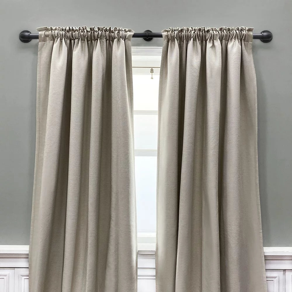 1" Matte Black Curtain Rod U349836