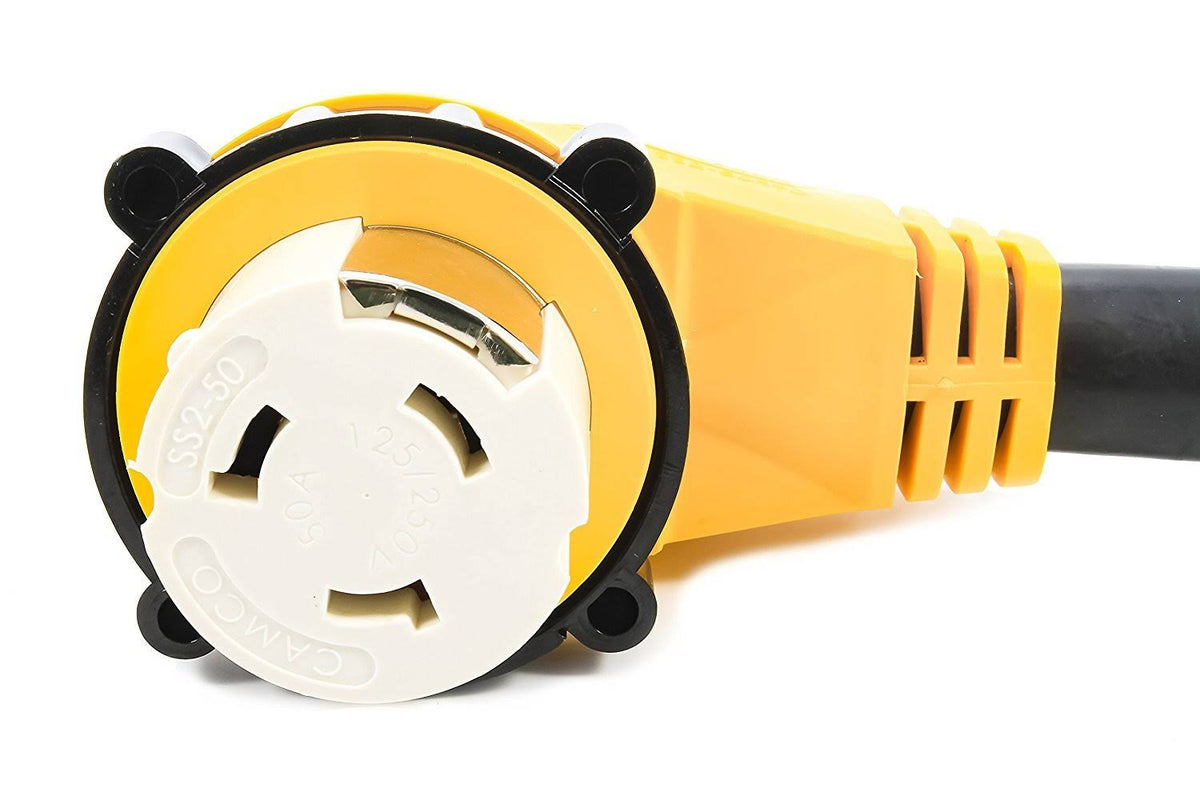 50 Amp Locking Male to 90 Degree Female Electrical Adapter R520462