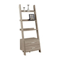 69x22 Taupe Brown Contemporary Rectangular Ladder Bookcase O947