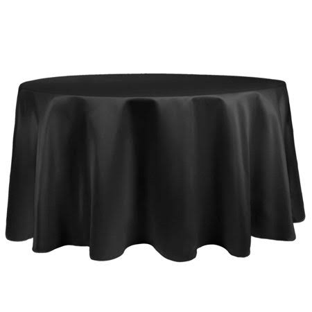 Black 120-Inch Round Tablecloth D281