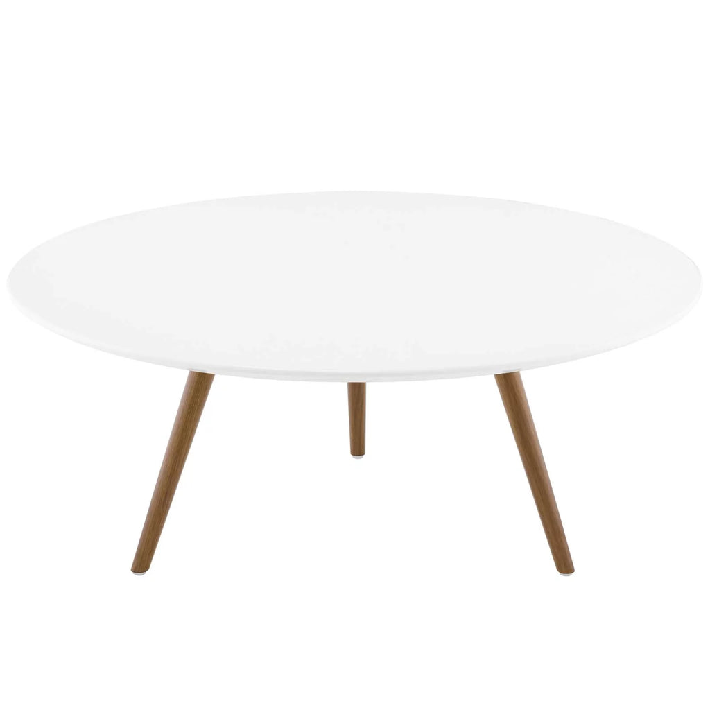 Round Wood Metal Coffee Table Q3762