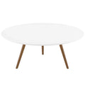 Round Wood Metal Coffee Table Q3762