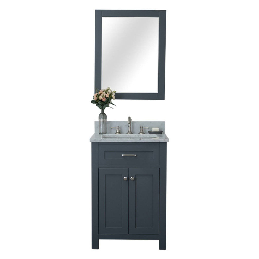 24 in. Single Gray Bathroom Vanity with Carrera Marble Top C591