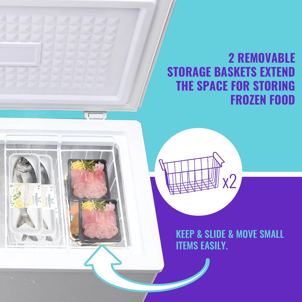 4.0 Cu.ft Compact Freezer with Two Removable Storage Baskets A266581