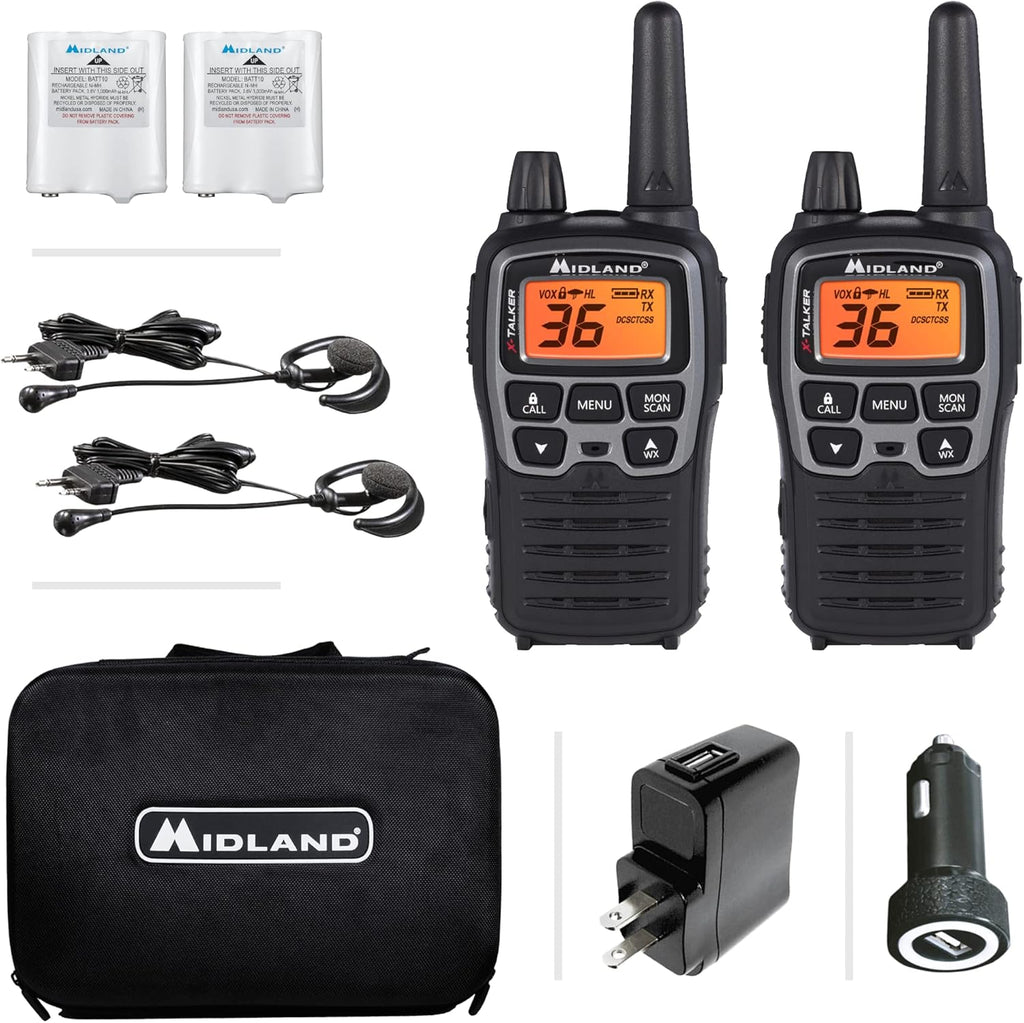36 Channel FRS Two-Way Radio Walkie Talkie Black/Silver M561