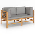 2-Seater Teak Wood Patio Bench with Cushion D42973