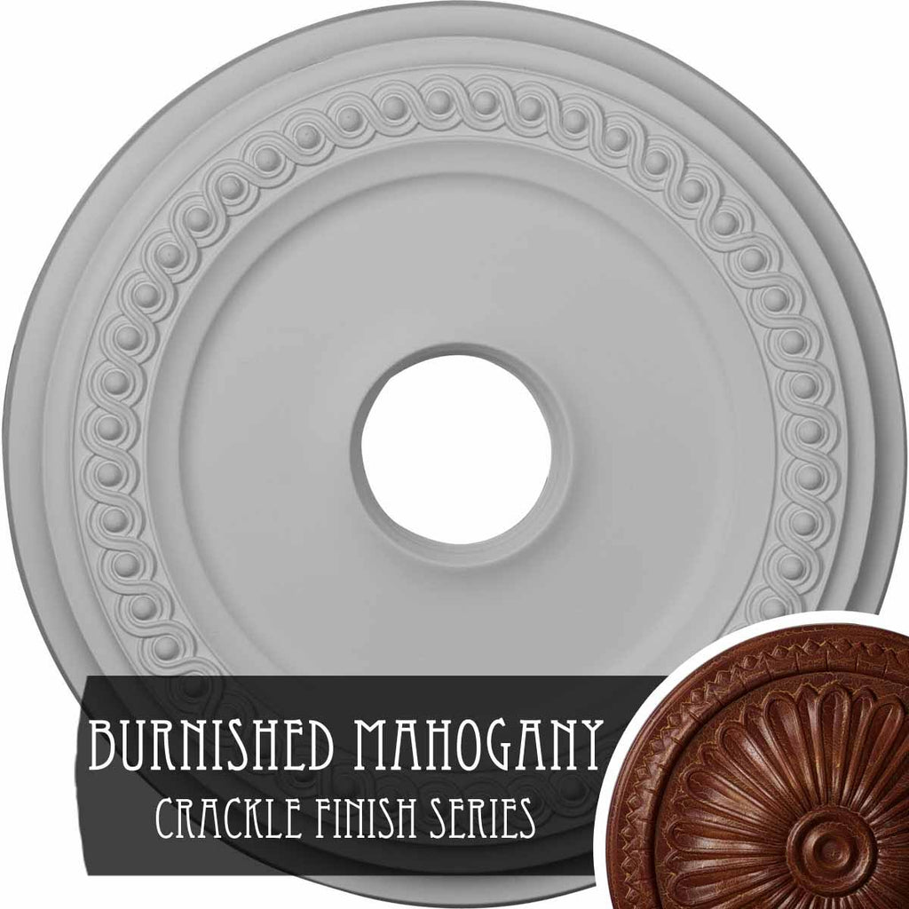 Classic Ceiling Medallion Hand-Painted Burnished Mahogany L493