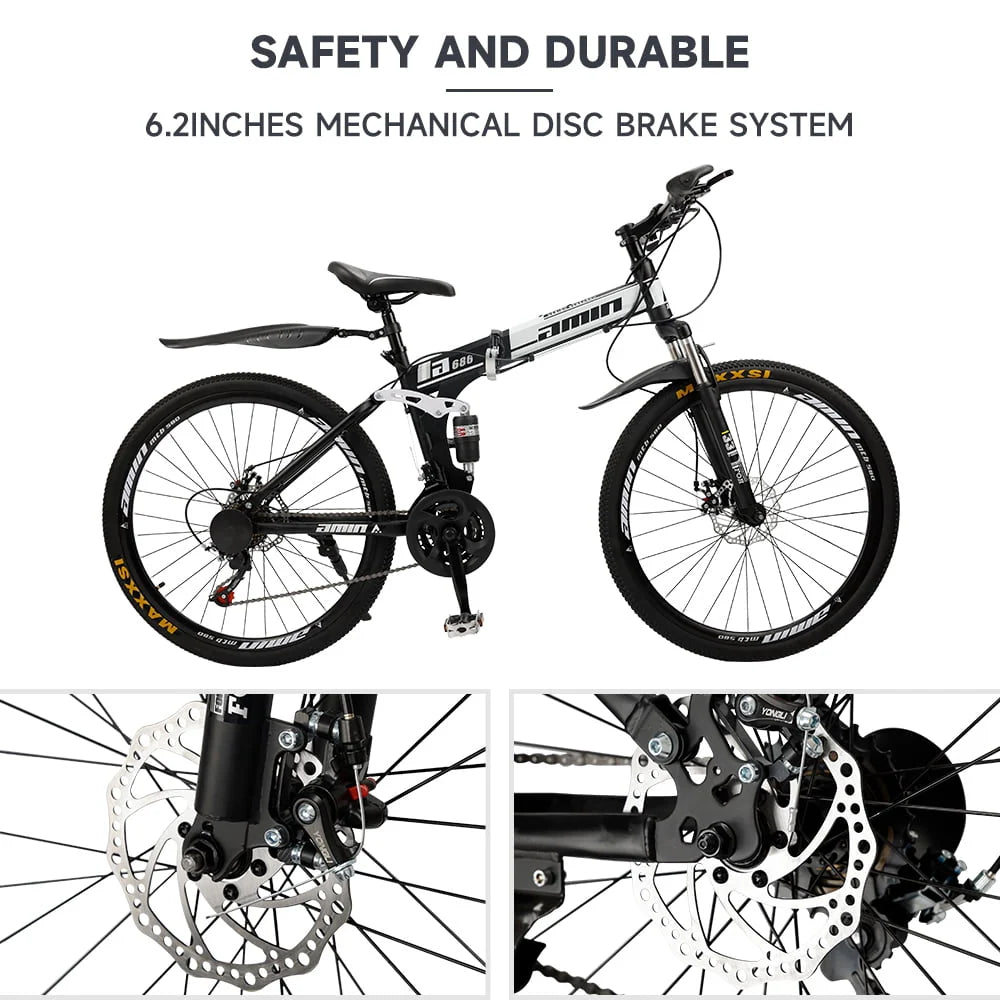 Full Suspension 21 Speed 26 Inch Dual Disc Brake Mountain Bike A883