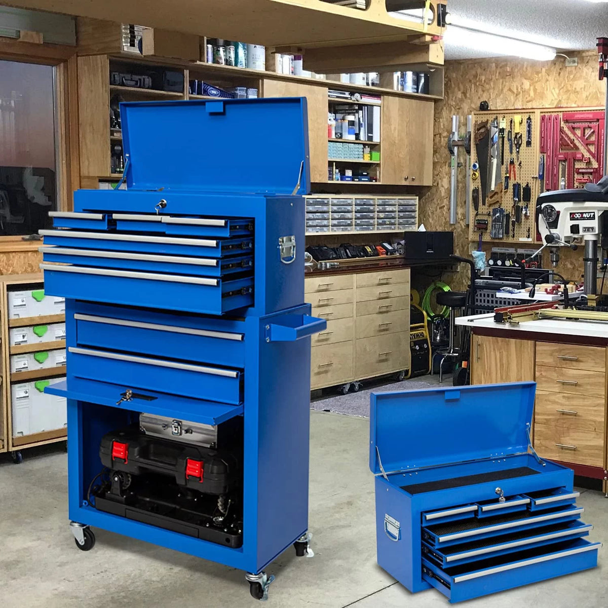 8 Drawer Black Tool Chest with Wheels Z30137