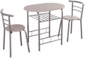 3 Piece Dining Table & Chair Set with Wine Rack Storage Shelf P9625
