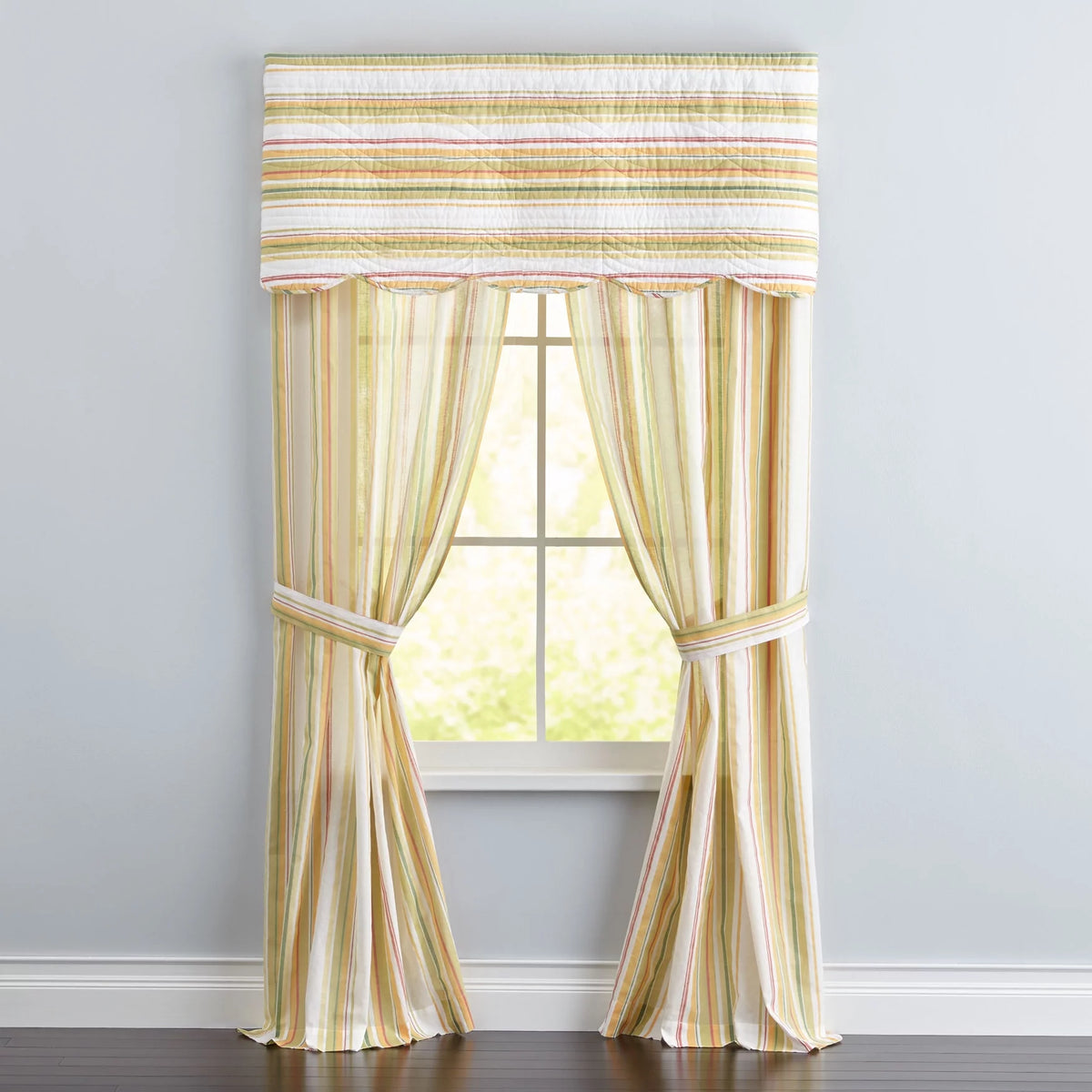 Peacock Curtain Panel Set with Tiebacks J3276