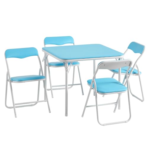 Kids Folding Activity Table and Chairs 5 Piece Set Black S491303