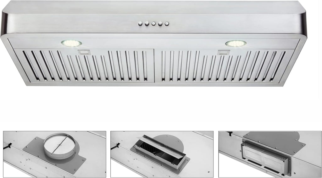 30 Inch Under Cabinet Range Hood Stainless Steel 400 CFM I7759