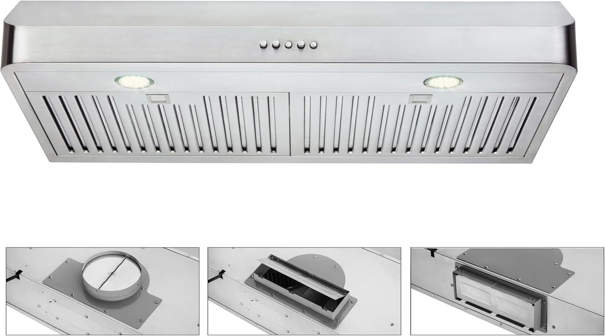 30 Inch Under Cabinet Range Hood Stainless Steel 400 CFM I7759