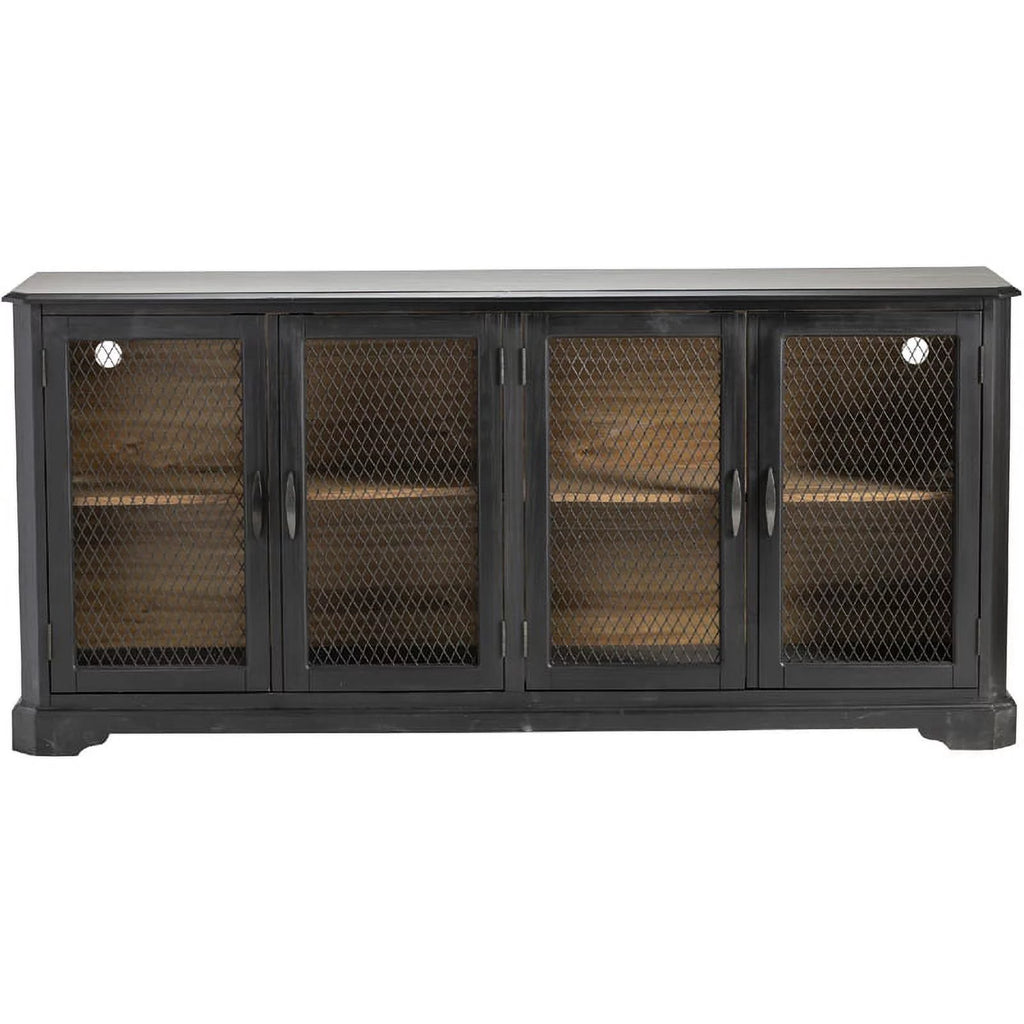 Black Wood 4 Door Sideboard B8395
