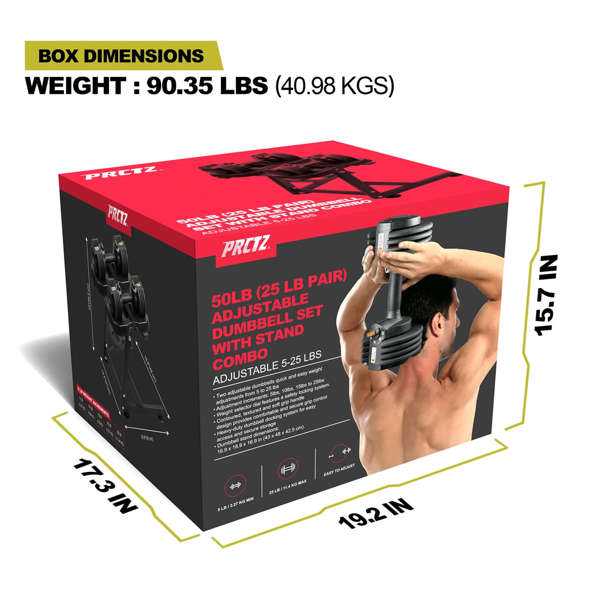 10-30lb Adjustable Dumbbell Pair with Stand Y655
