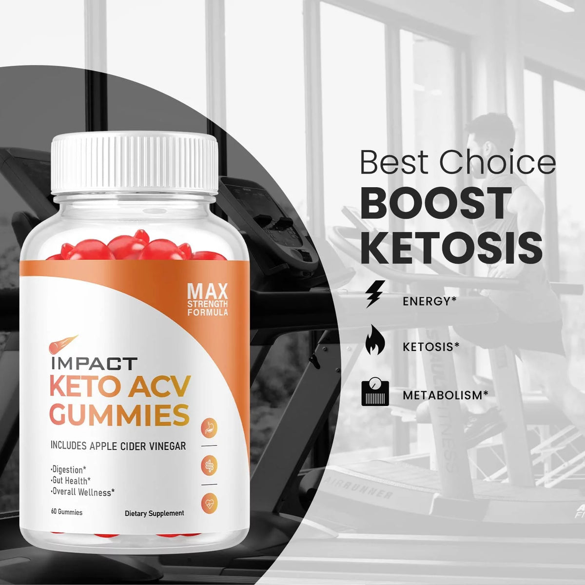 60 Gummies Keto ACV Dietary Supplement Y428