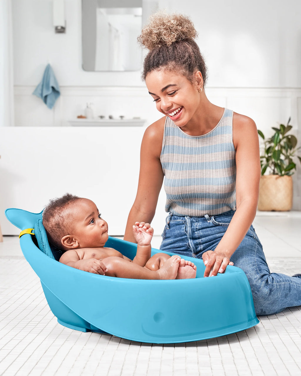 Baby Bath Tub, 3-Stage Smart Sling Tub, Blue C28017