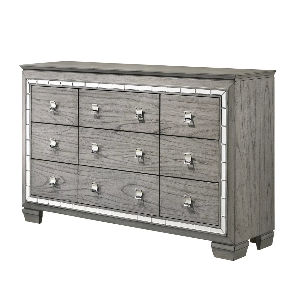 Gray 9 Drawer Dresser with Mirror H694478