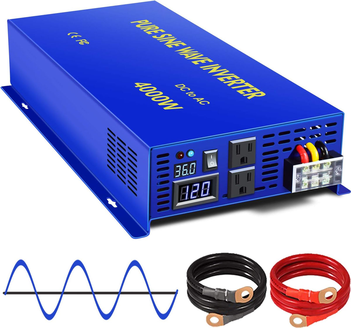 4000 Watt Pure Sine Wave Inverter 36V DC to 120V AC B64499