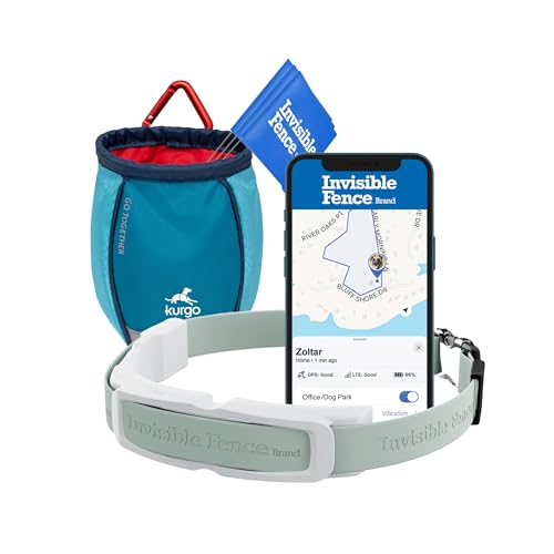 GPS Dog Fence & Tracking Collar Bundle with Training Flags & Treat Bag W9145