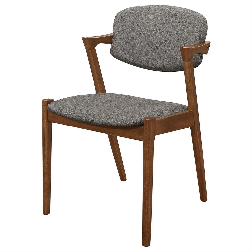 Grey Dark Walnut Dining Side Chairs Set of 2 O339453