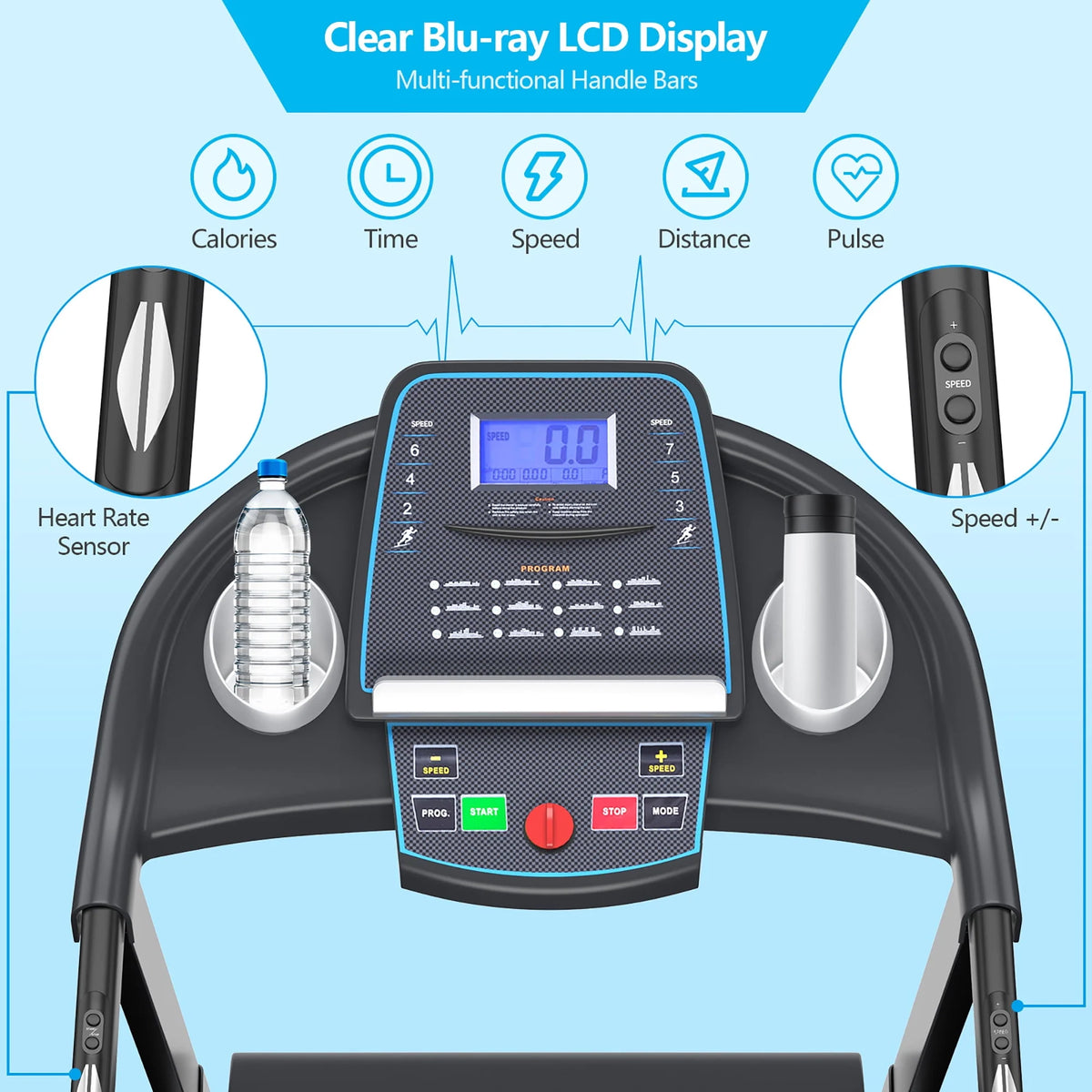 2.25HP Folding Electric Treadmill T709