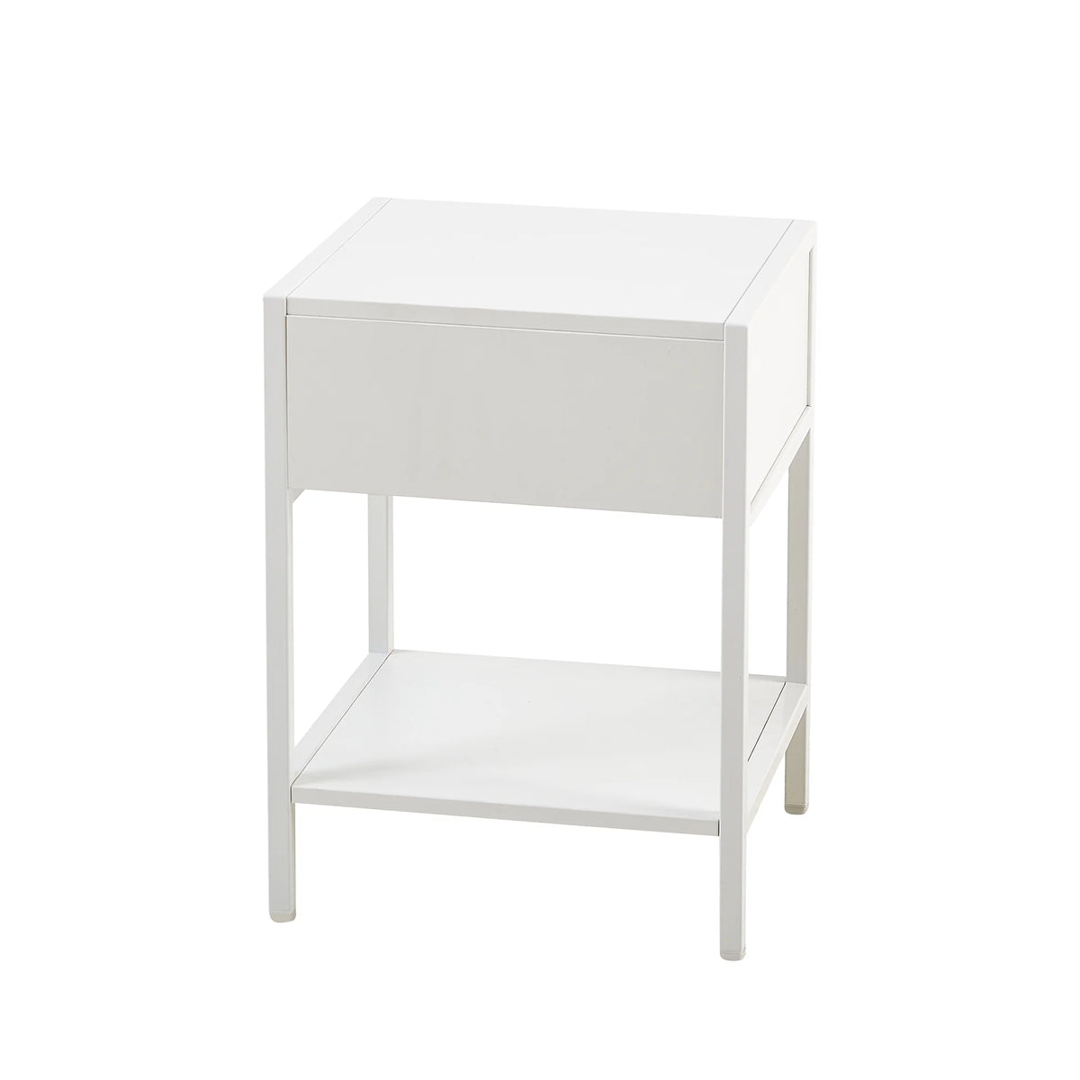 15.74" White Rattan Nightstand with Drawer E41212