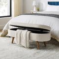 Oval Storage Bench with Rubber Wood Legs H1680