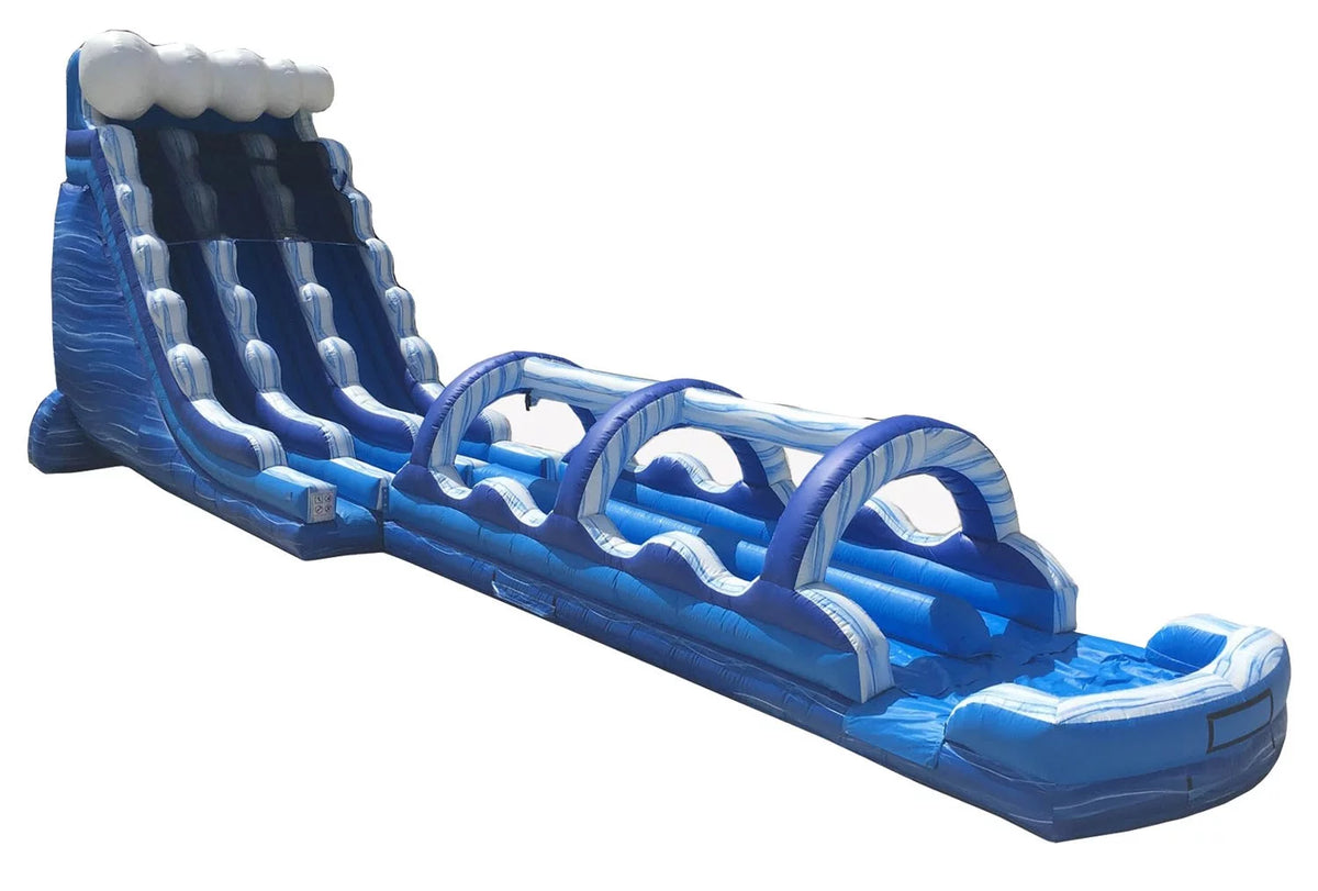 65' Commercial Inflatable Water Slide Blue Marble with Blower H16501