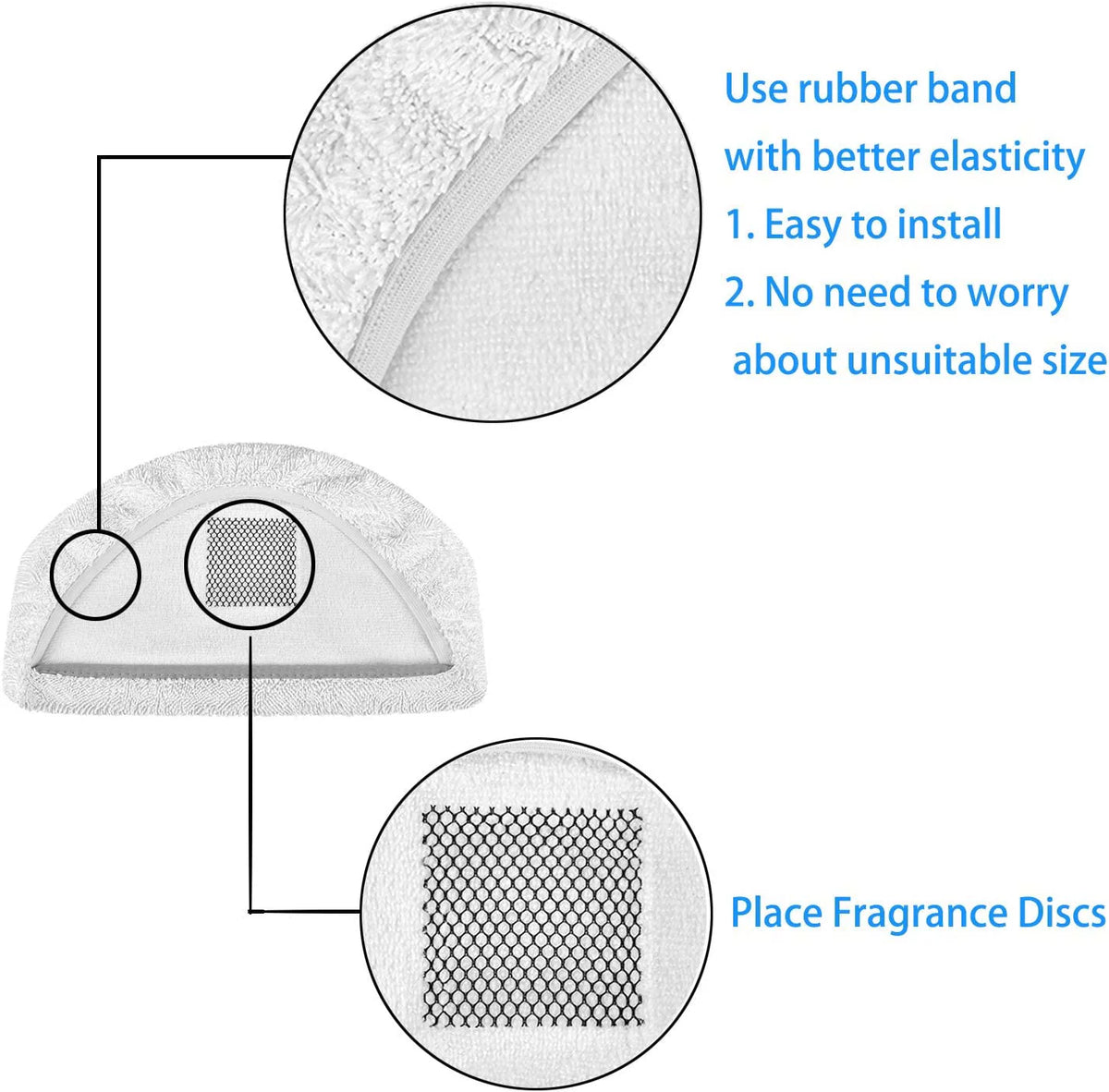 Steam Mop Replacement Pads, Pack of 8 A9497