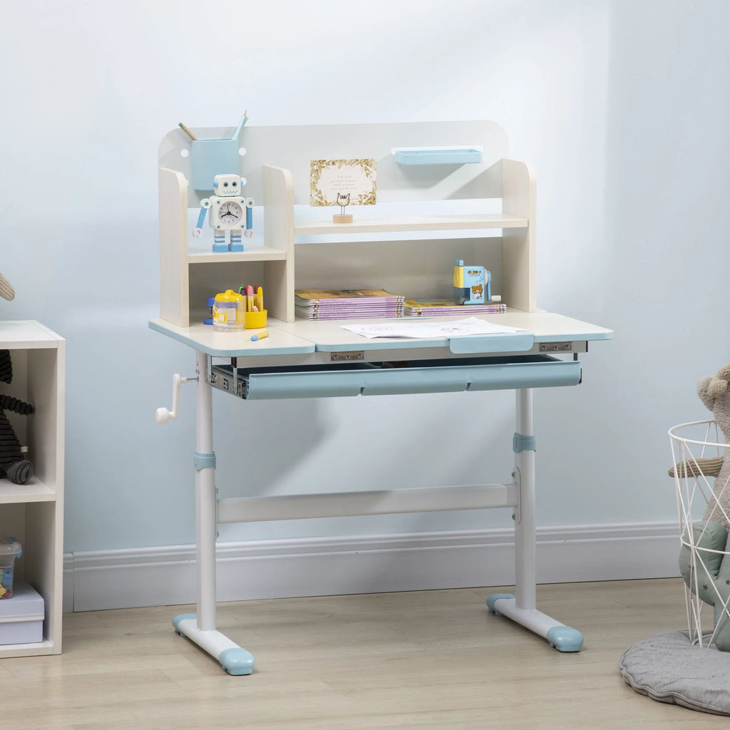Height Adjustable Kids Study Desk with Tilt Desktop and Drawer R6805