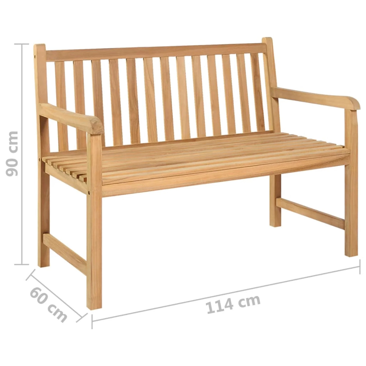 Solid Teak Wood Patio Bench R51955