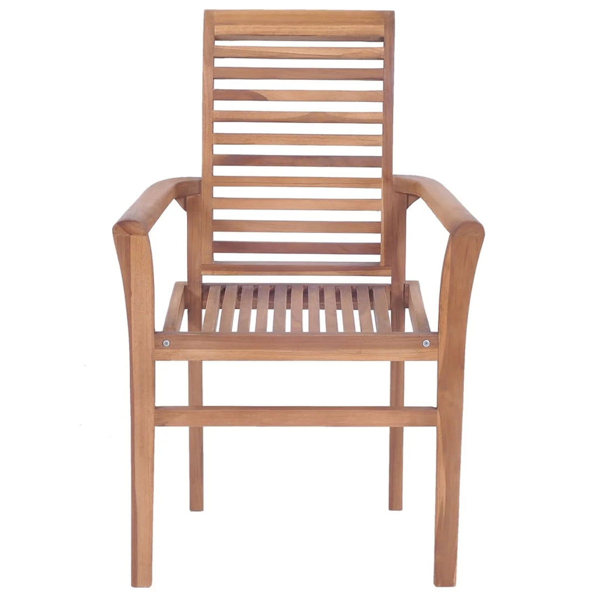 6 Pcs Teak Wood Dining Chairs with Gray Cushions E307817