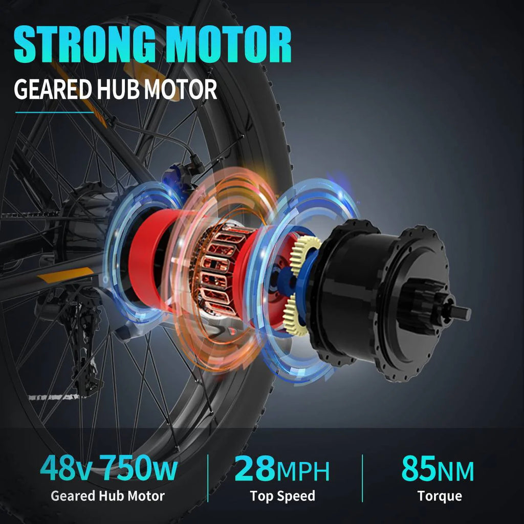750W 48V 15Ah Fat Tire Electric Mountain Bike S840