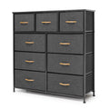Gray 9 Drawer Dresser Storage Tower T2534