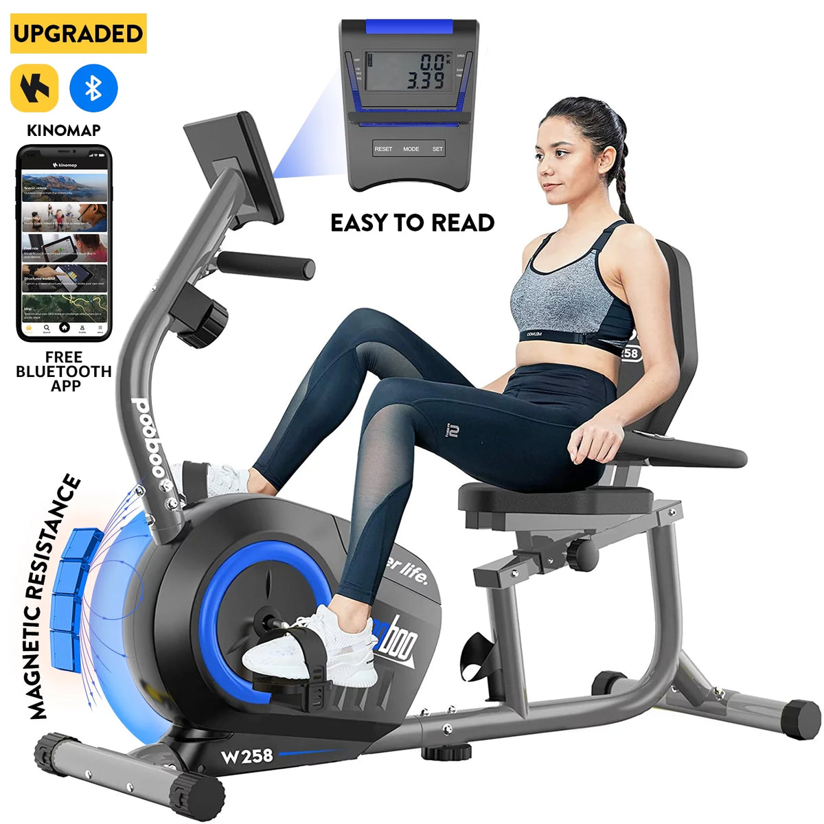 Recumbent Exercise Bike Magnetic Resistance T530