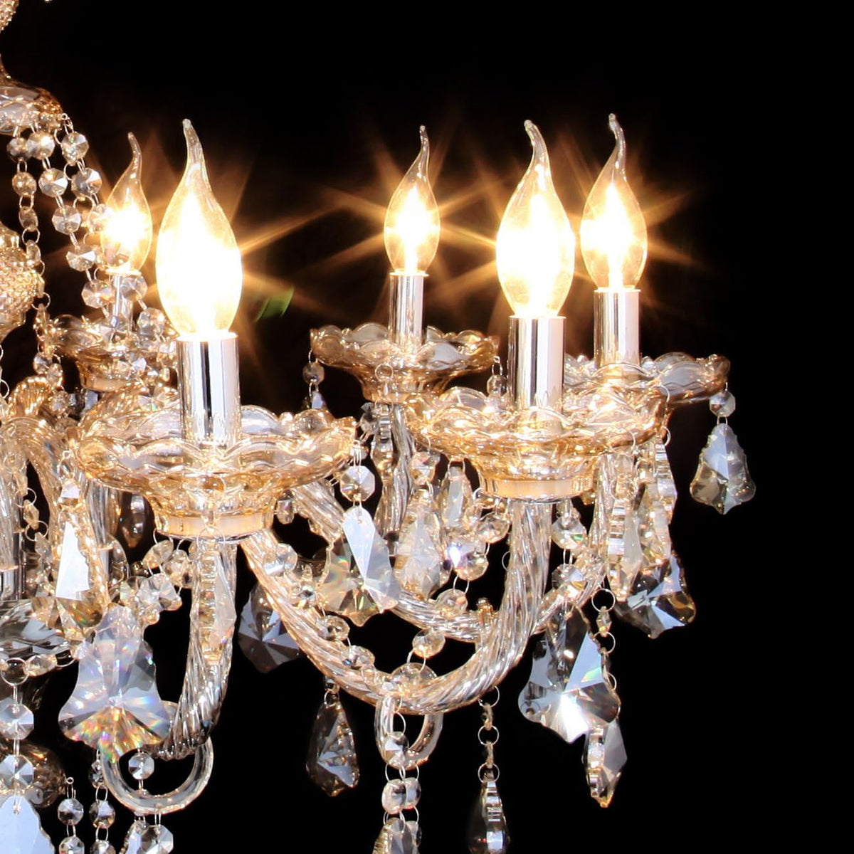 15 Lights Cognac K9 Crystal Chandelier N9667