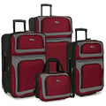 Blue 3-Piece Set Lightweight Expandable Softside Rolling Luggage J5801