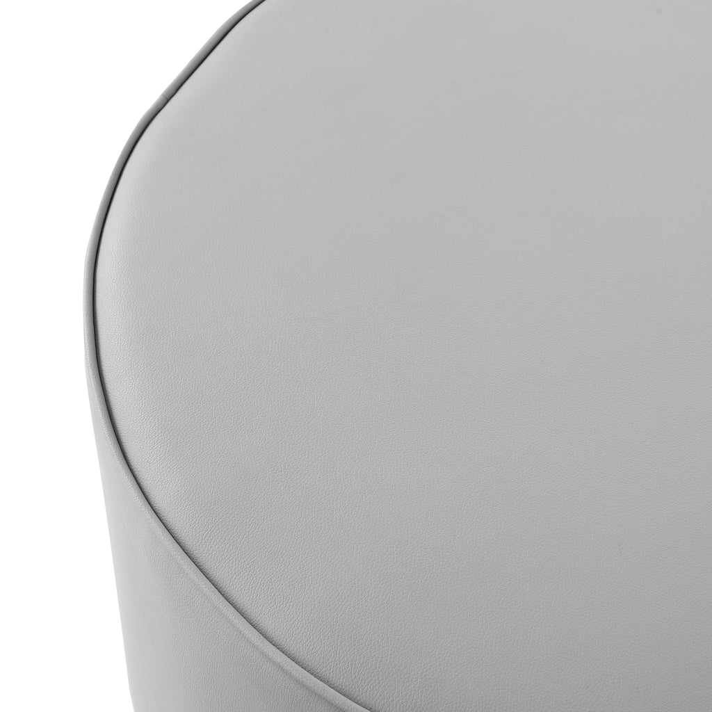 Leather or Velvet Cocktail Ottoman with Chrome or Gold Trim Base Y627