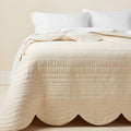 Cream Scalloped Edge Quilt O64359