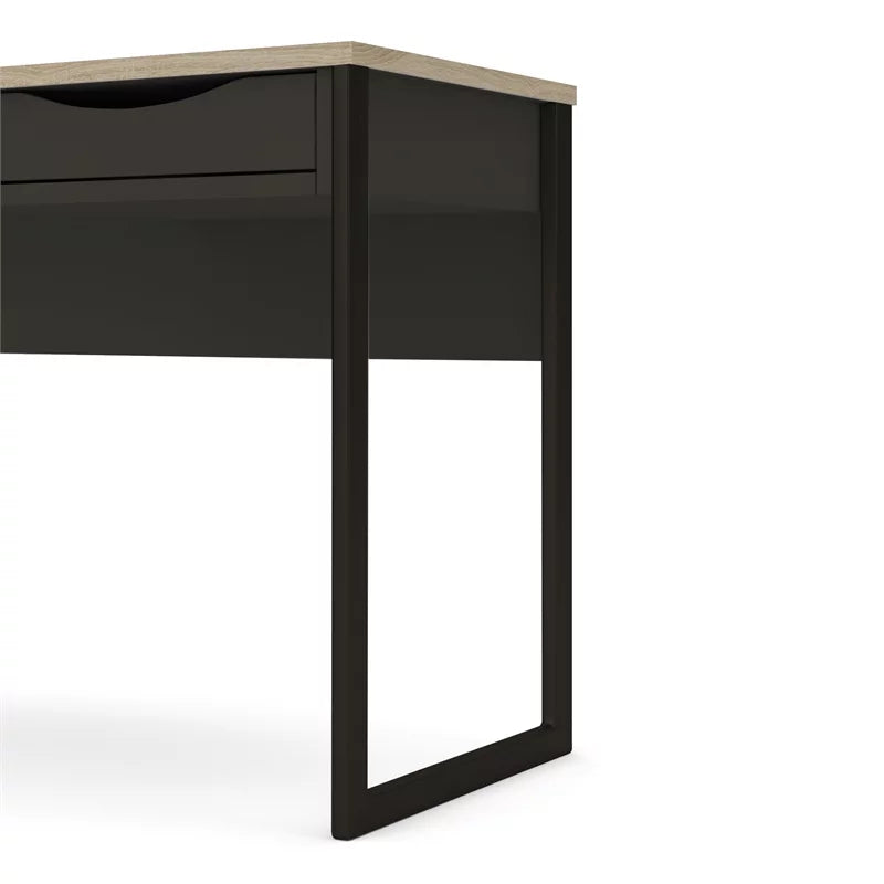 1 Drawer Desk in Black Matte and Oak O458