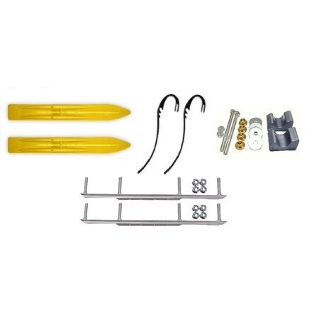 Yellow 6 inch Snowmobile Skis with 7.5 inch Shaper Bars O35438