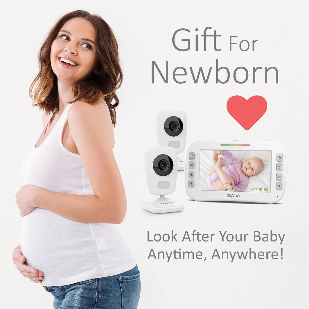Video Baby Monitor with 5 Screen, Night Vision, Temperature Alert K3909